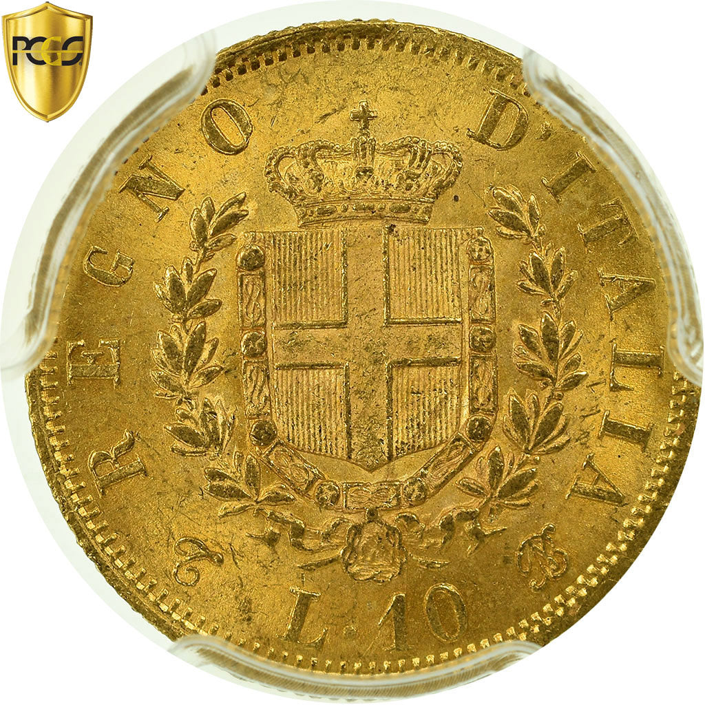Monnaie, Italie, Vittorio Emanuele II, 10 Lire, 1863, Torino, PCGS, MS63+, Or