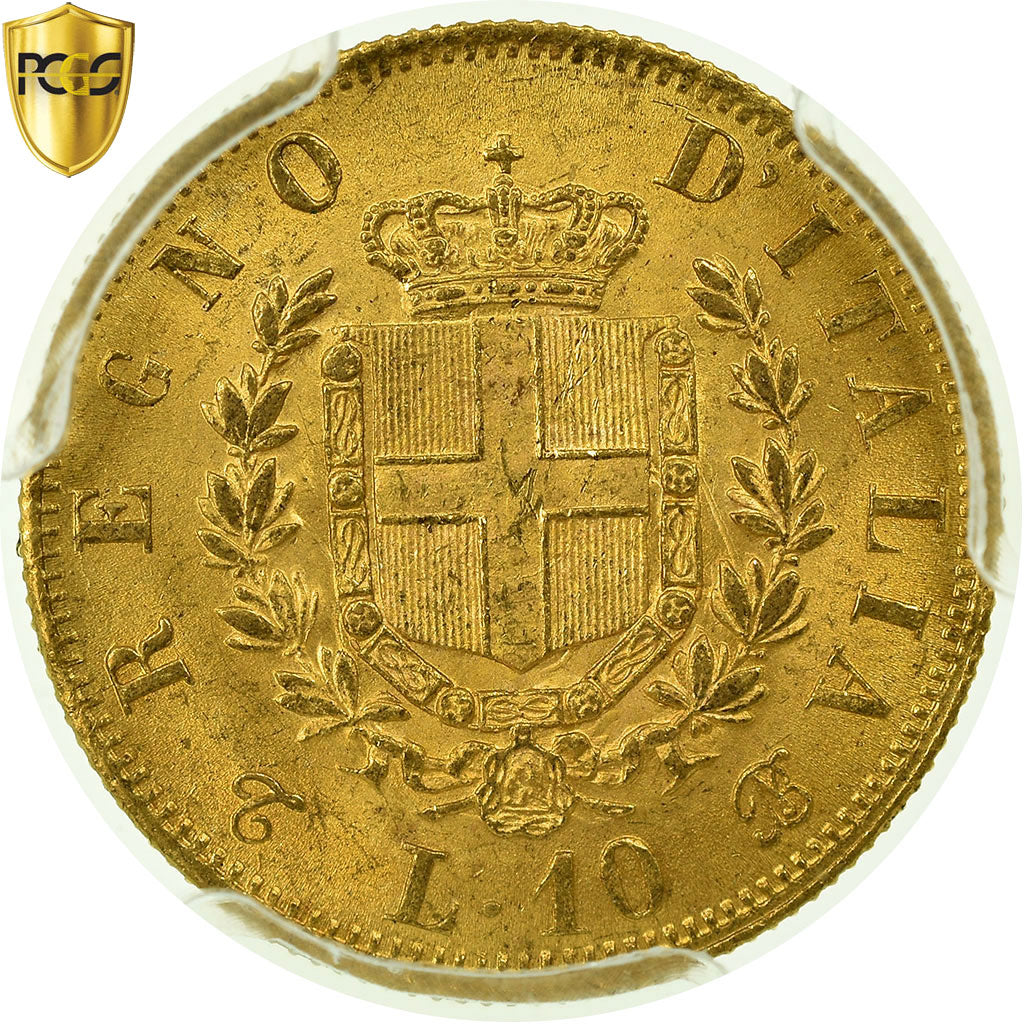 Monnaie, Italie, Vittorio Emanuele II, 10 Lire, 1863, Torino, PCGS, MS63+, Or