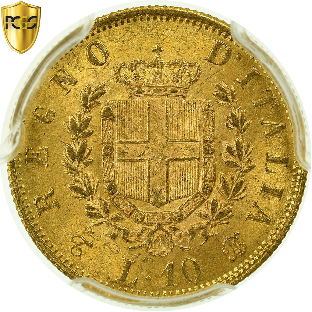 Monnaie, Italie, Vittorio Emanuele II, 10 Lire, 1863, Torino, PCGS, MS64, Or