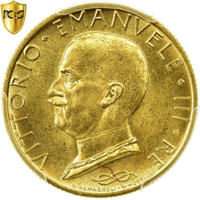 Coin, Italy, Vittorio Emanuele III, 100 Lire, 1931, Rome, PCGS, MS63, Gold