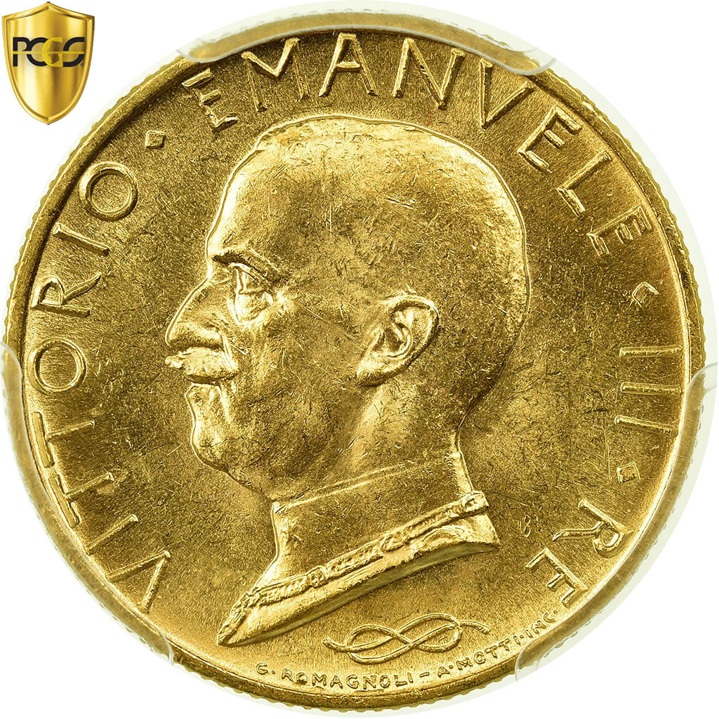 Monnaie, Italie, Vittorio Emanuele III, 100 Lire, 1931, Rome, PCGS, MS63, Or