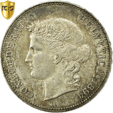 Monnaie, Suisse, 5 Francs, 1894, Bern, PCGS, AU55, Argent, KM:34, Gradée