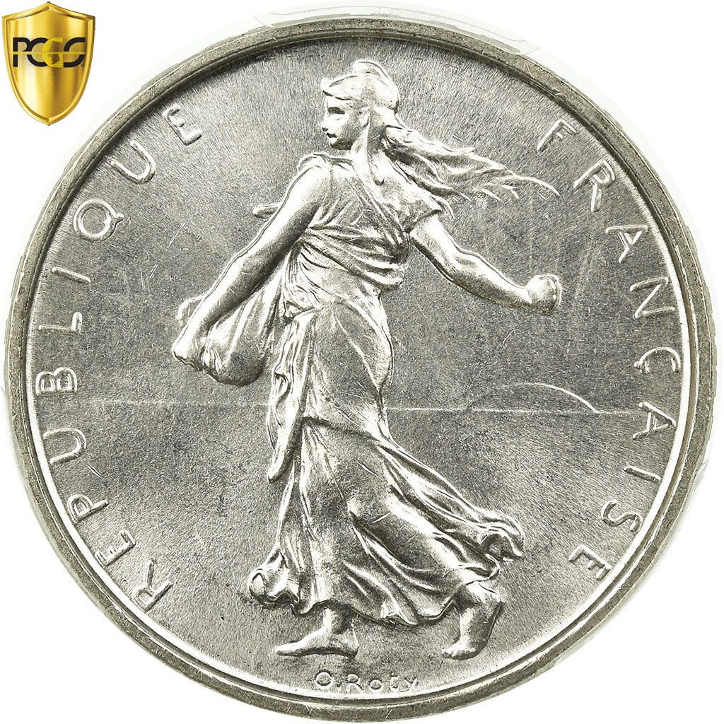 Coin, France, Semeuse, 5 Francs, 1962, Paris, PCGS, MS66, Silver, KM:926