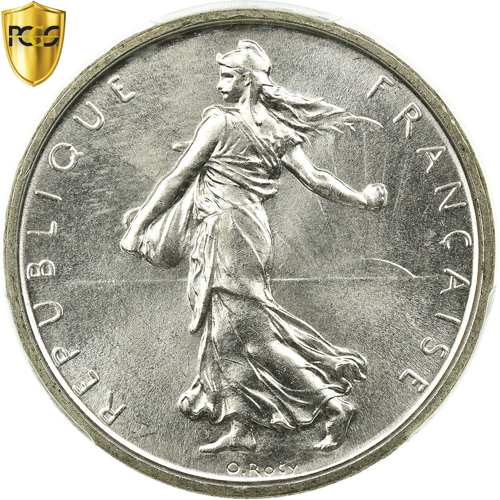 Coin, France, Semeuse, 5 Francs, 1962, Paris, PCGS, MS66, Silver, KM:926