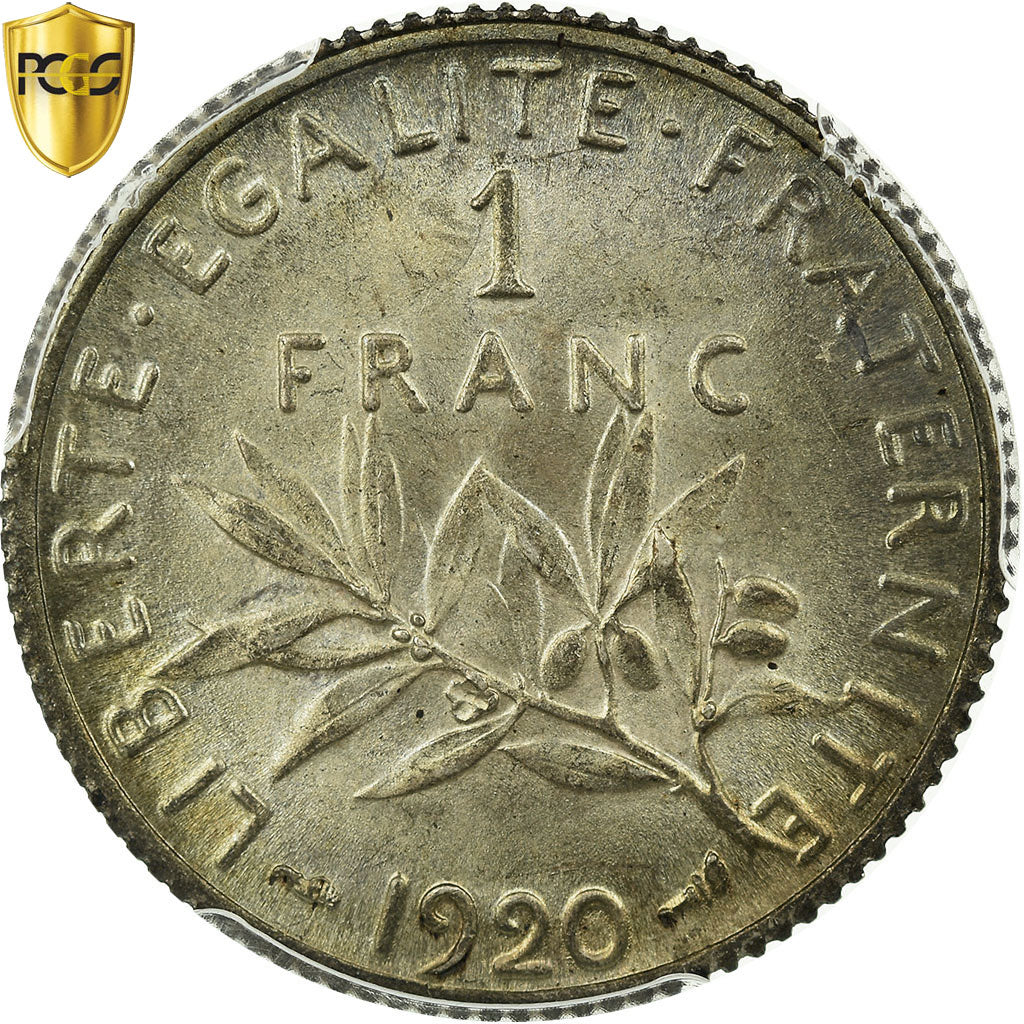 Münze, Frankreich, Semeuse, Franc, 1920, Paris, PCGS, MS65, Silber, KM:844.1