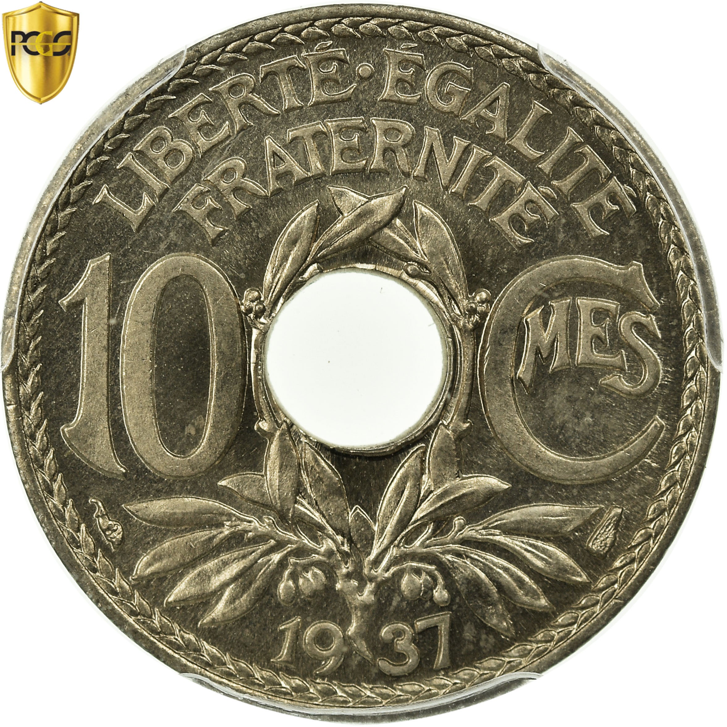 Coin, France, Lindauer, 10 Centimes, 1937, Paris, PCGS, MS66, Copper-nickel