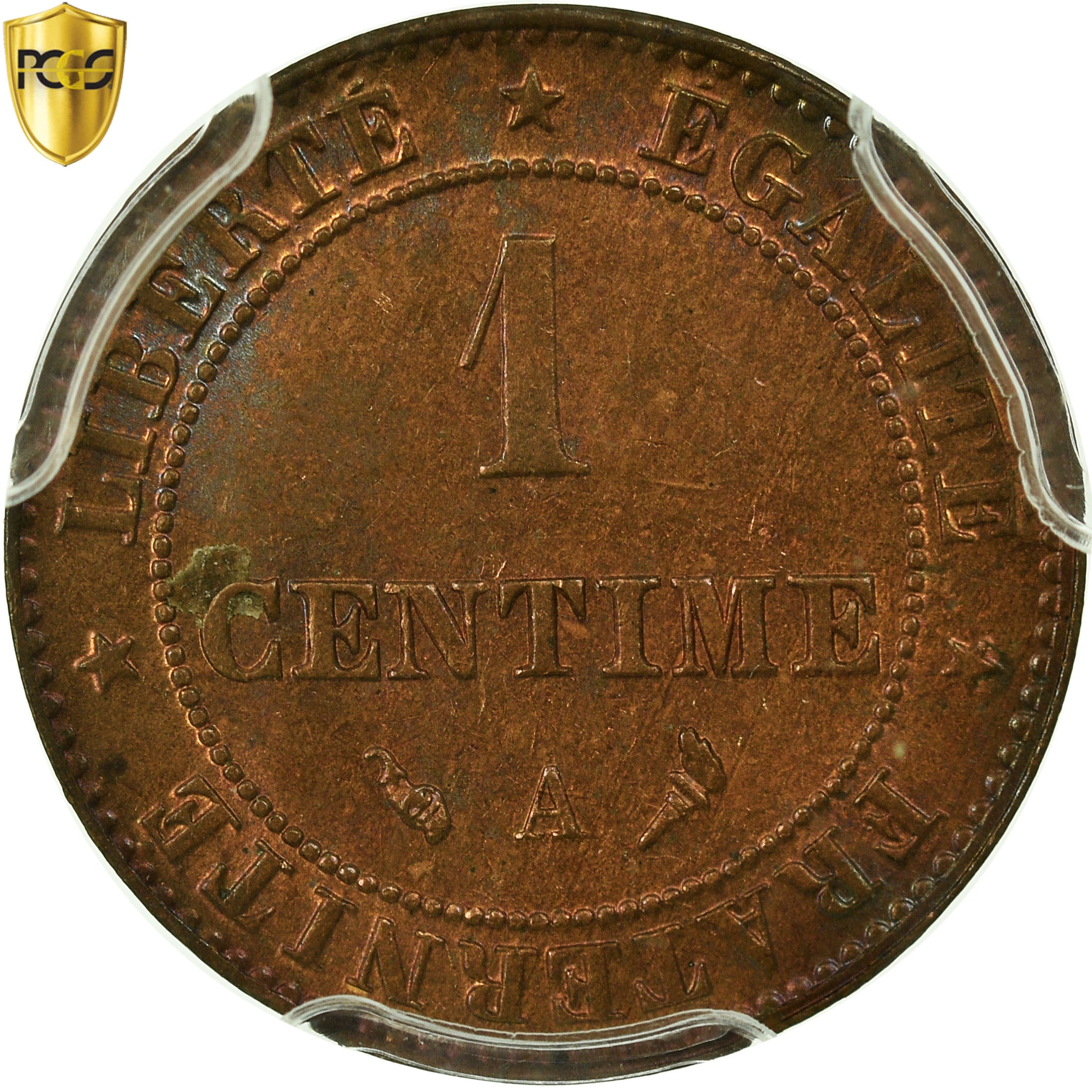 Coin, France, Cérès, Centime, 1897, Paris, PCGS, MS64BN, MS(64), Bronze