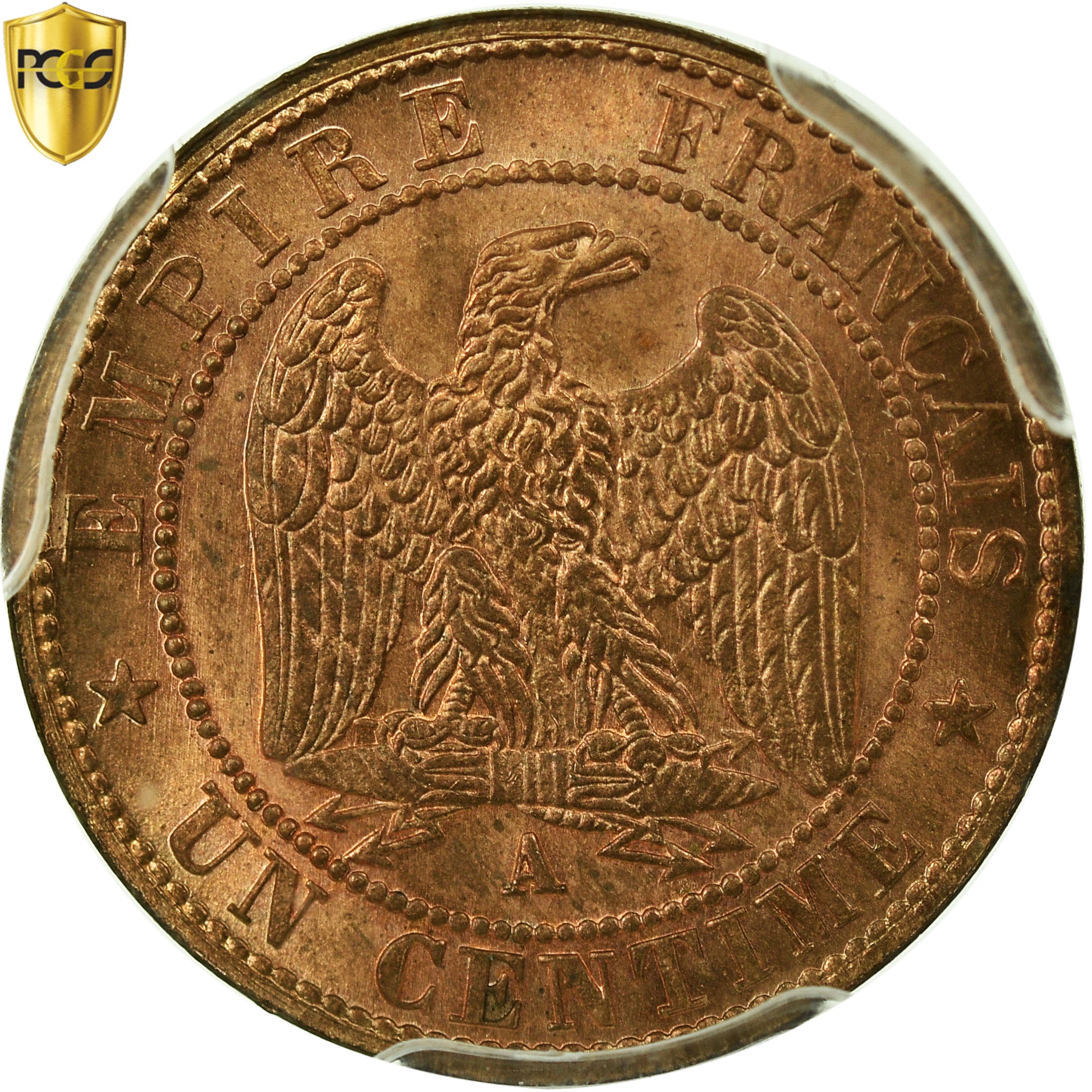 Moneta, Francia, Napoleon III, Napoléon III, Centime, 1861, Paris, PCGS