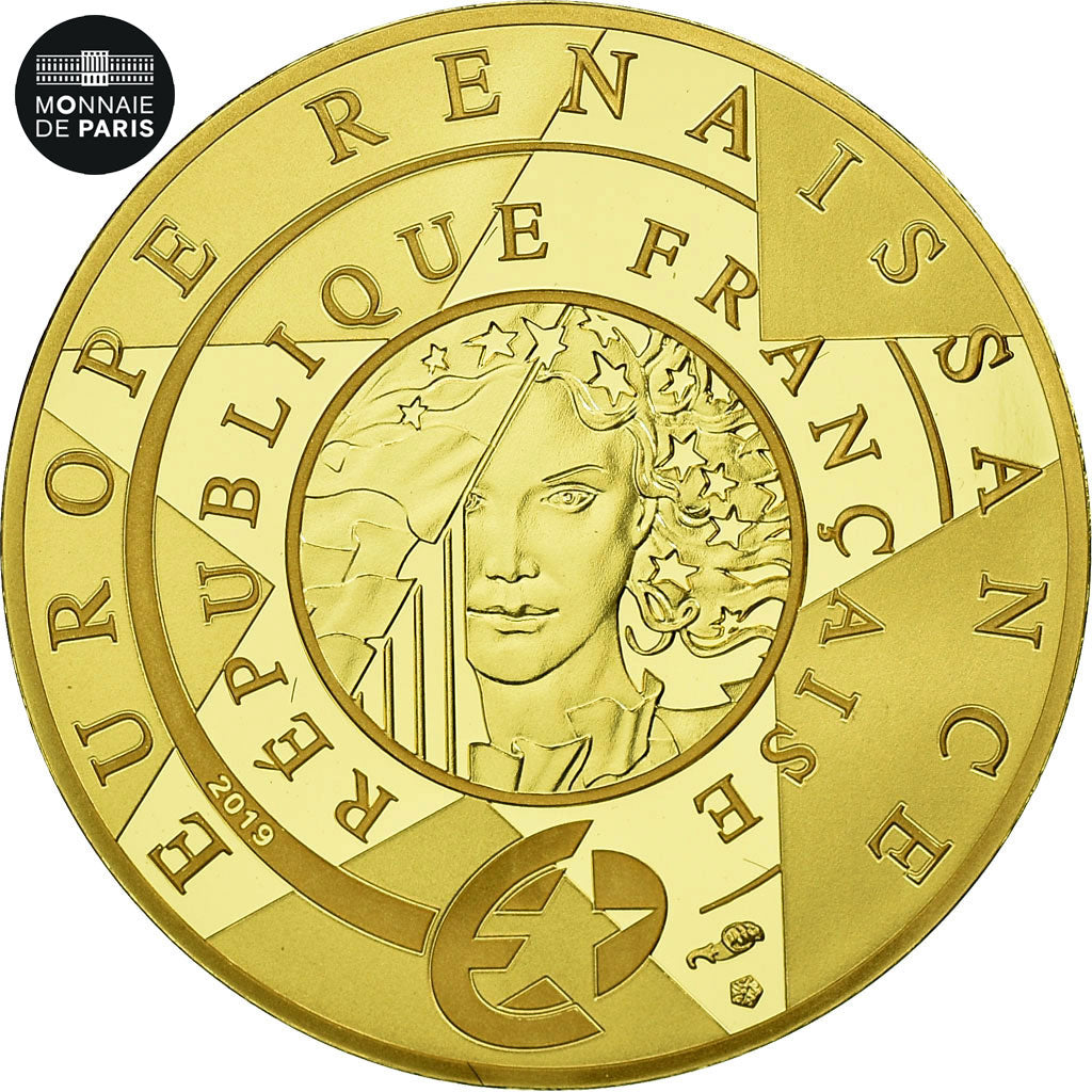 France, Monnaie de Paris, 50 Euro, Europa - Léonard de Vinci, 2019, Or