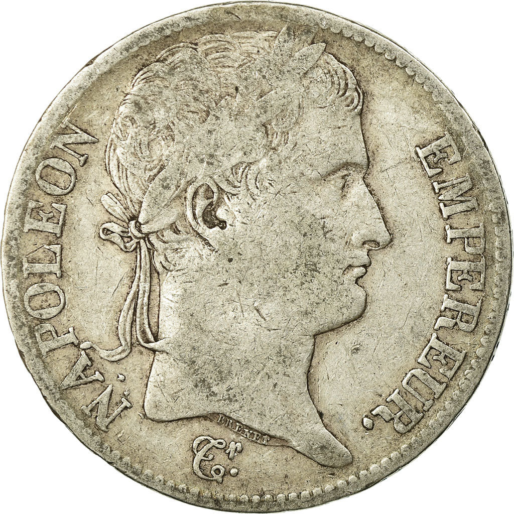 Moneta, Francia, Napoléon I, 5 Francs, 1814, Toulouse, MB, Argento, KM:694.10