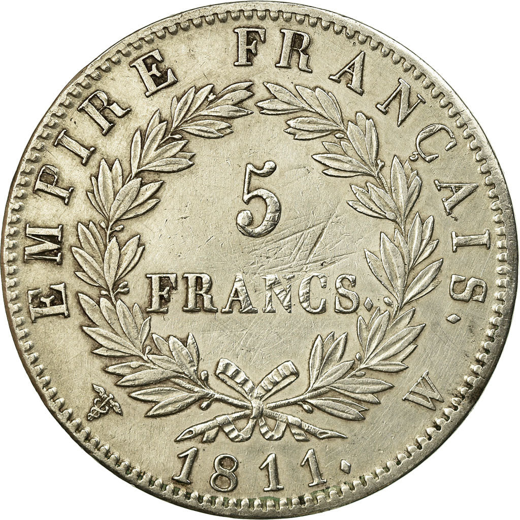Munten, Frankrijk, Napoléon I, 5 Francs, 1811, Lille, ZF, Zilver, KM:694.16