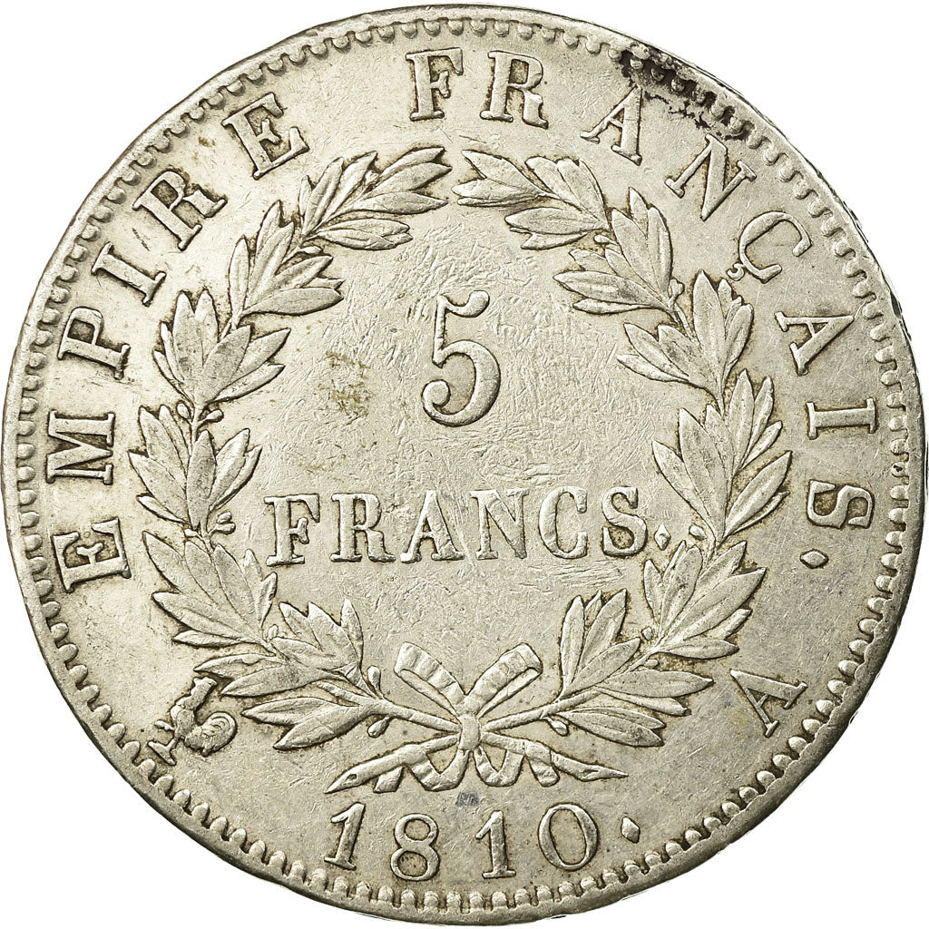 Coin, France, Napoléon I, 5 Francs, 1810, Paris, EF(40-45), Silver, KM:694.1