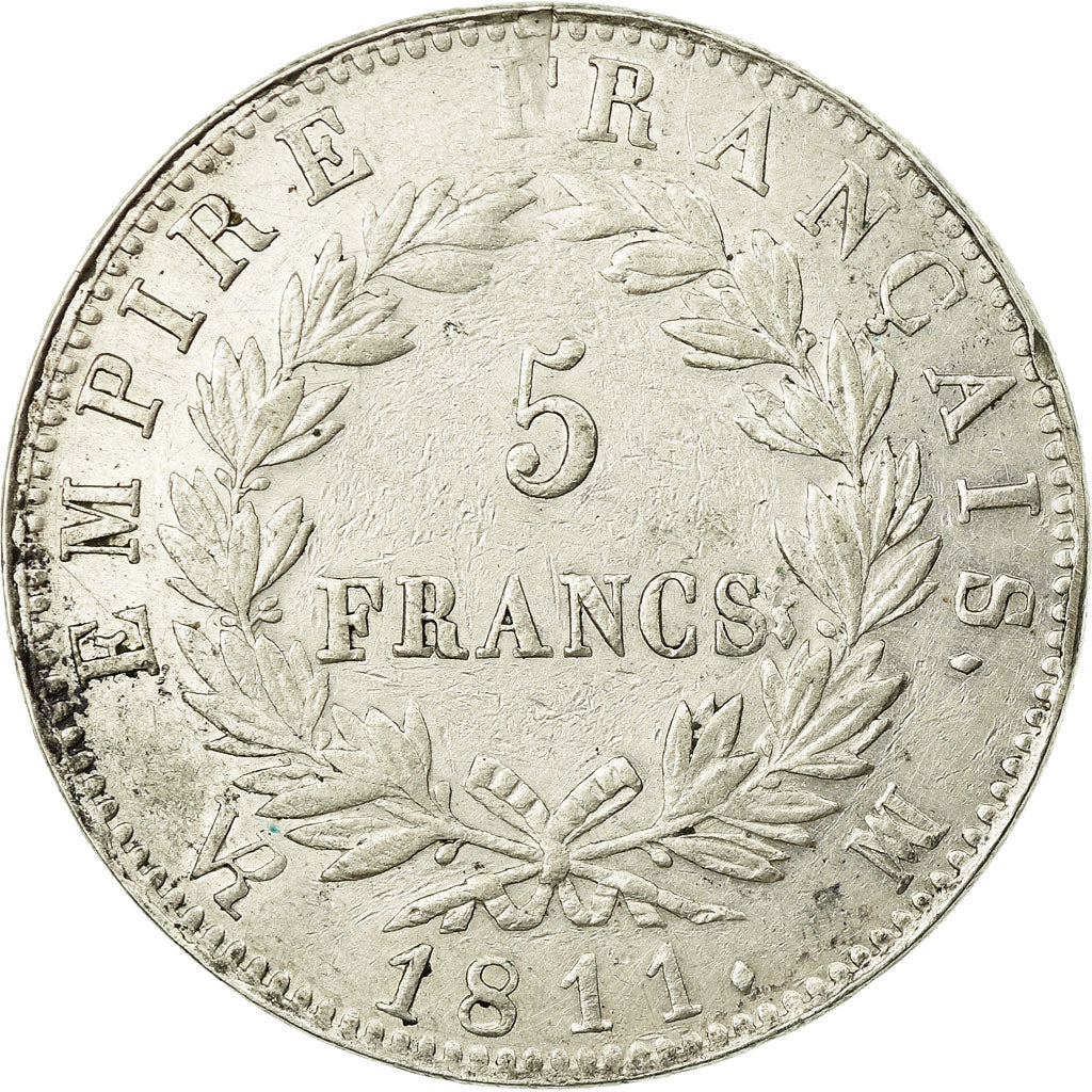 Monnaie, France, Napoléon I, 5 Francs, 1811, Marseille, TTB, Argent, KM:694.11