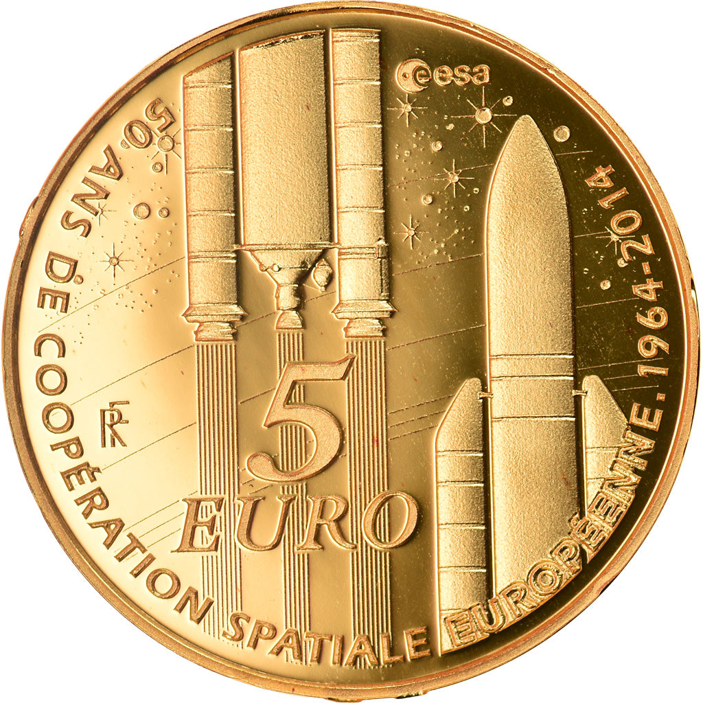 France, 5 Euro, Europa, 2014, Paris, MS(65-70), Gold