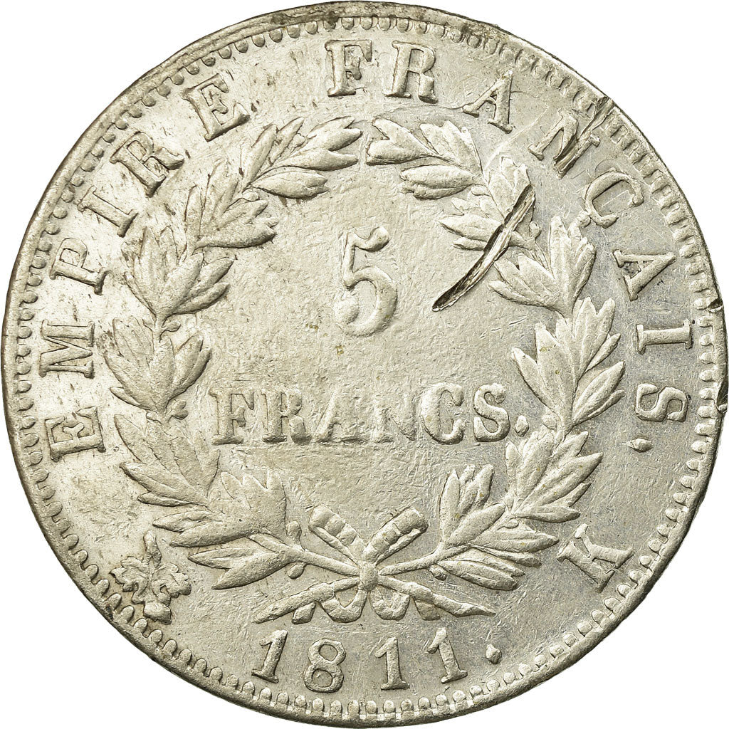 Coin, France, Napoléon I, 5 Francs, 1811, Bordeaux, VF(30-35), Silver