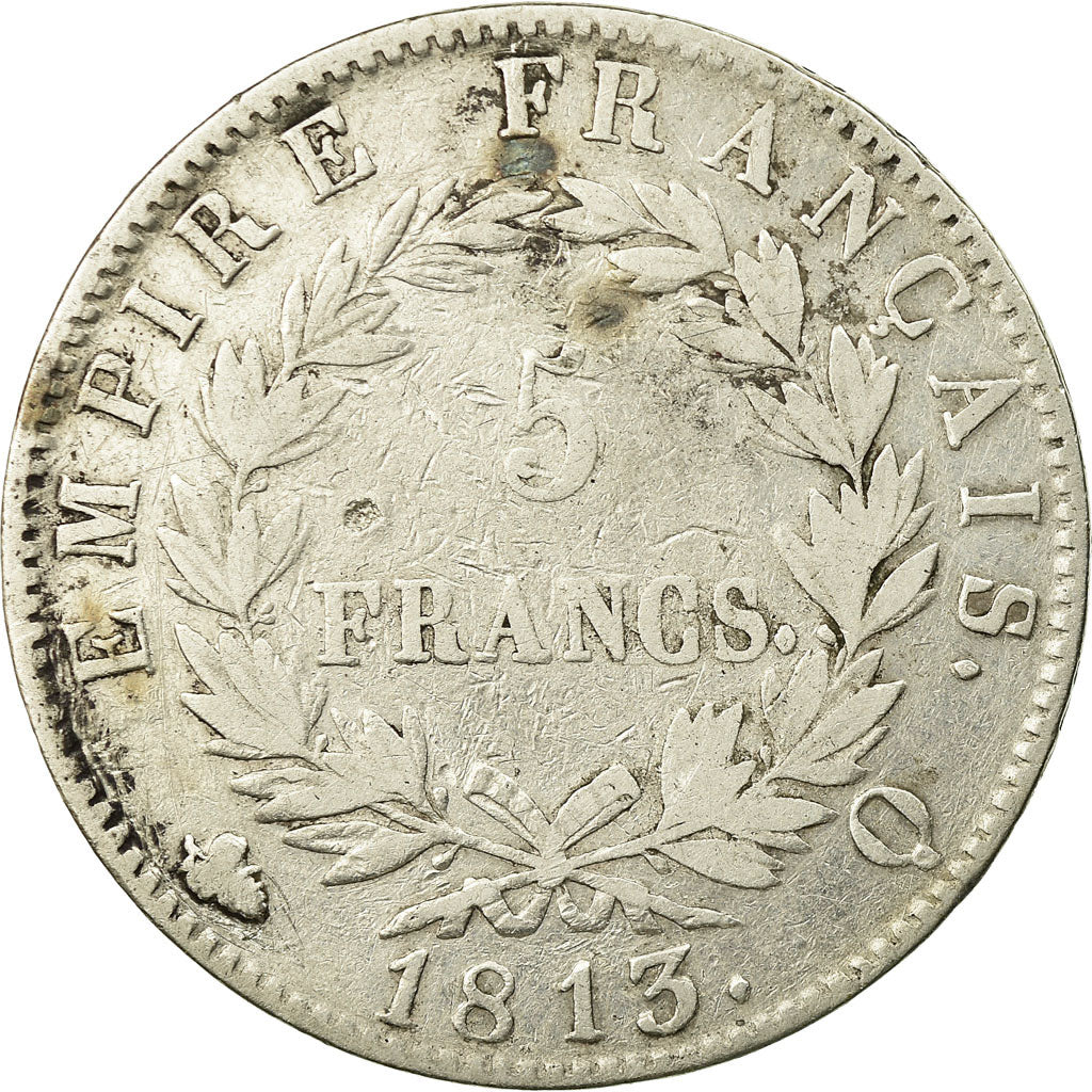 Coin, France, Napoléon I, 5 Francs, 1813, Perpignan, VF(30-35), Silver