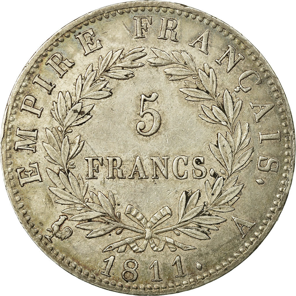 Coin, France, Napoléon I, 5 Francs, 1811, Paris, EF(40-45), Silver, KM:694.1