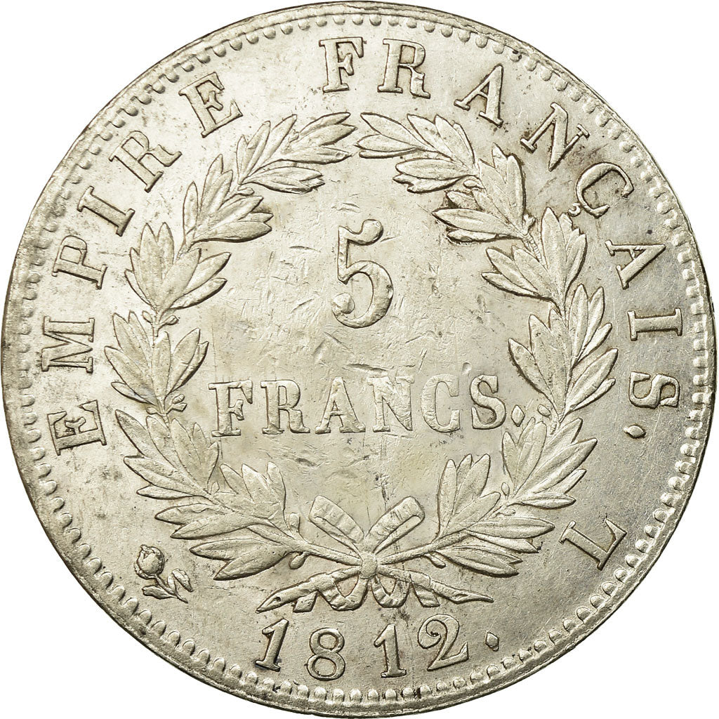 Moeda, França, Napoléon I, 5 Francs, 1812, Bayonne, EF(40-45), Prata