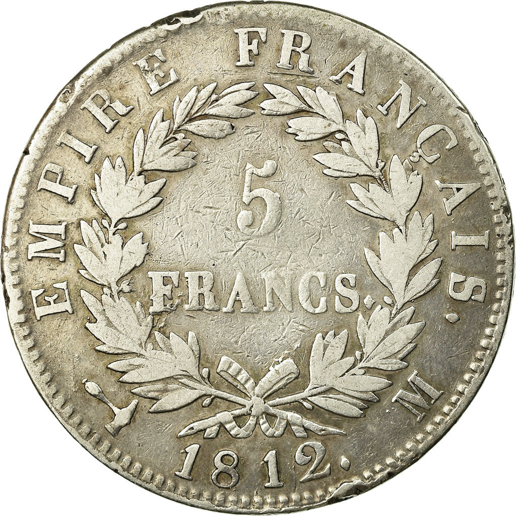 Munten, Frankrijk, Napoléon I, 5 Francs, 1812, Toulouse, FR+, Zilver