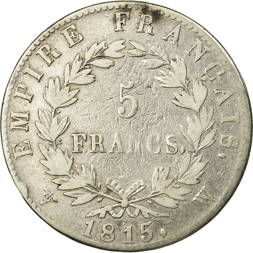 Moneda, Francia, Napoléon I, 5 Francs, 1815, Lille, BC+, Plata, KM:704.8