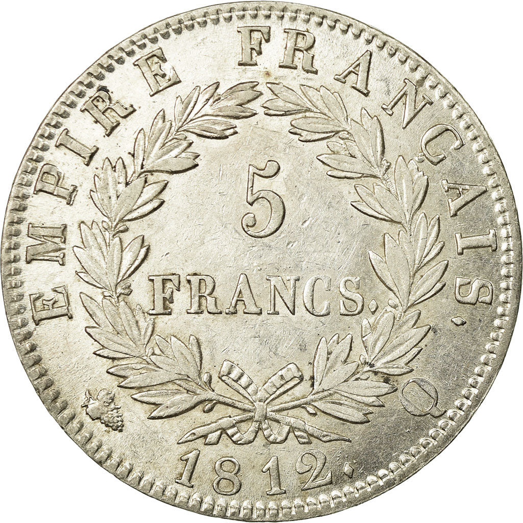Coin, France, Napoléon I, 5 Francs, 1812, Perpignan, EF(40-45), Silver