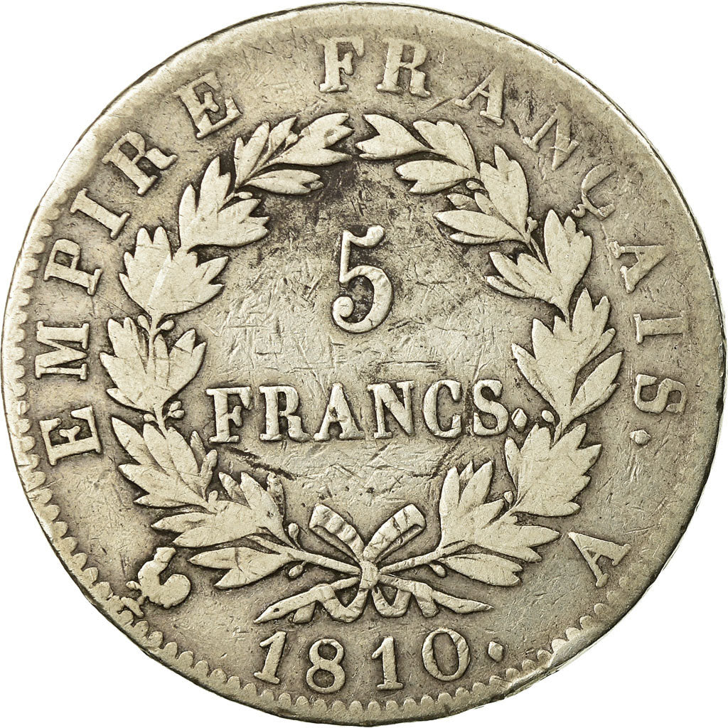 Munten, Frankrijk, Napoléon I, 5 Francs, 1810, Paris, FR, Zilver, KM:694.1