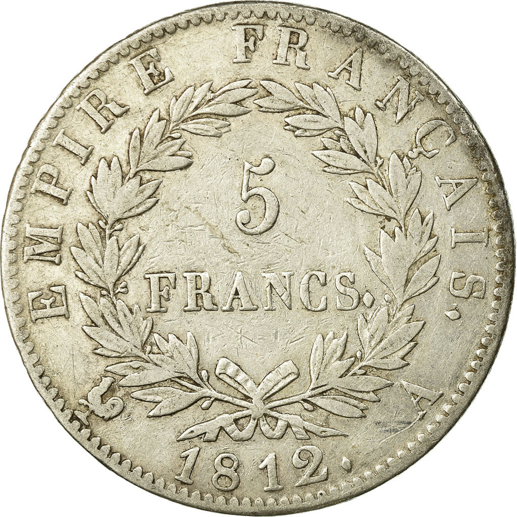 Coin, France, Napoléon I, 5 Francs, 1812, Paris, VF(30-35), Silver, KM:694.1