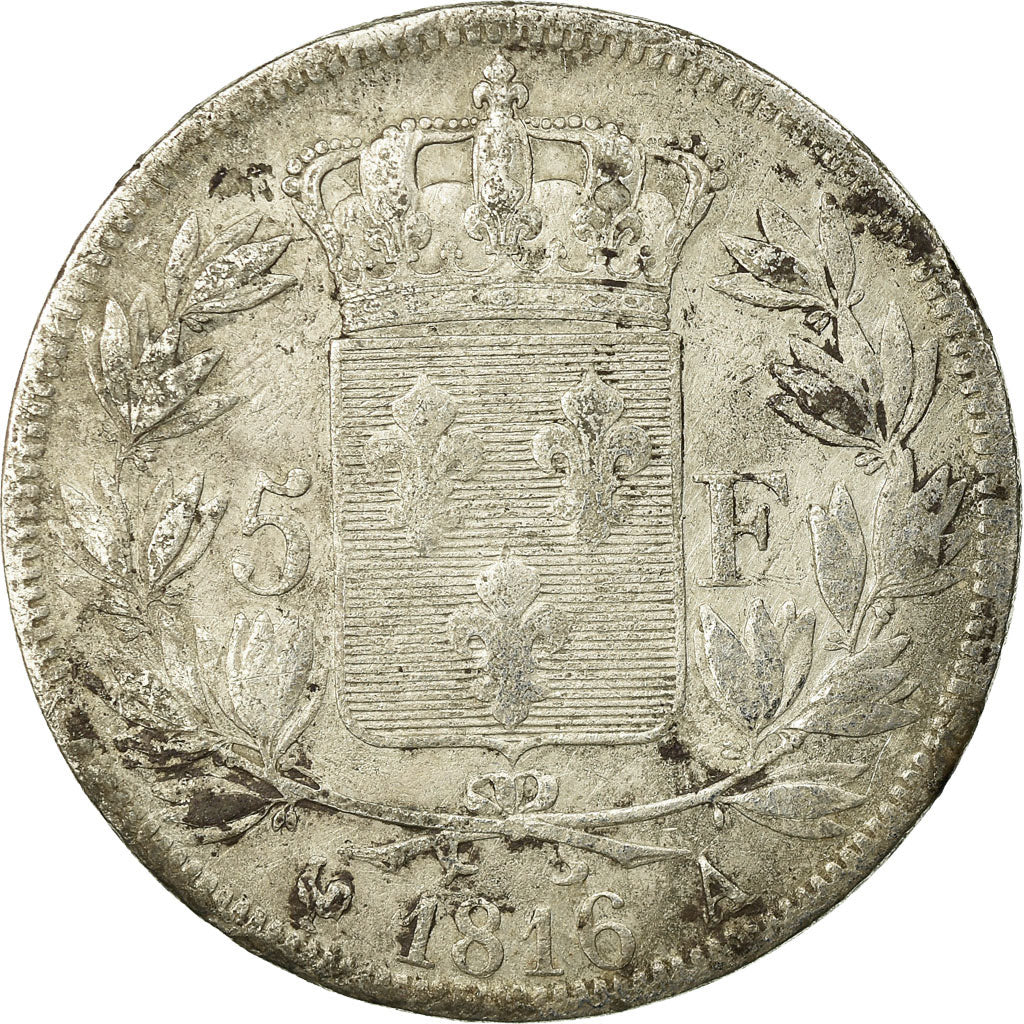 Coin, France, Louis XVIII, 5 Francs, 1816, Paris, VF(20-25)