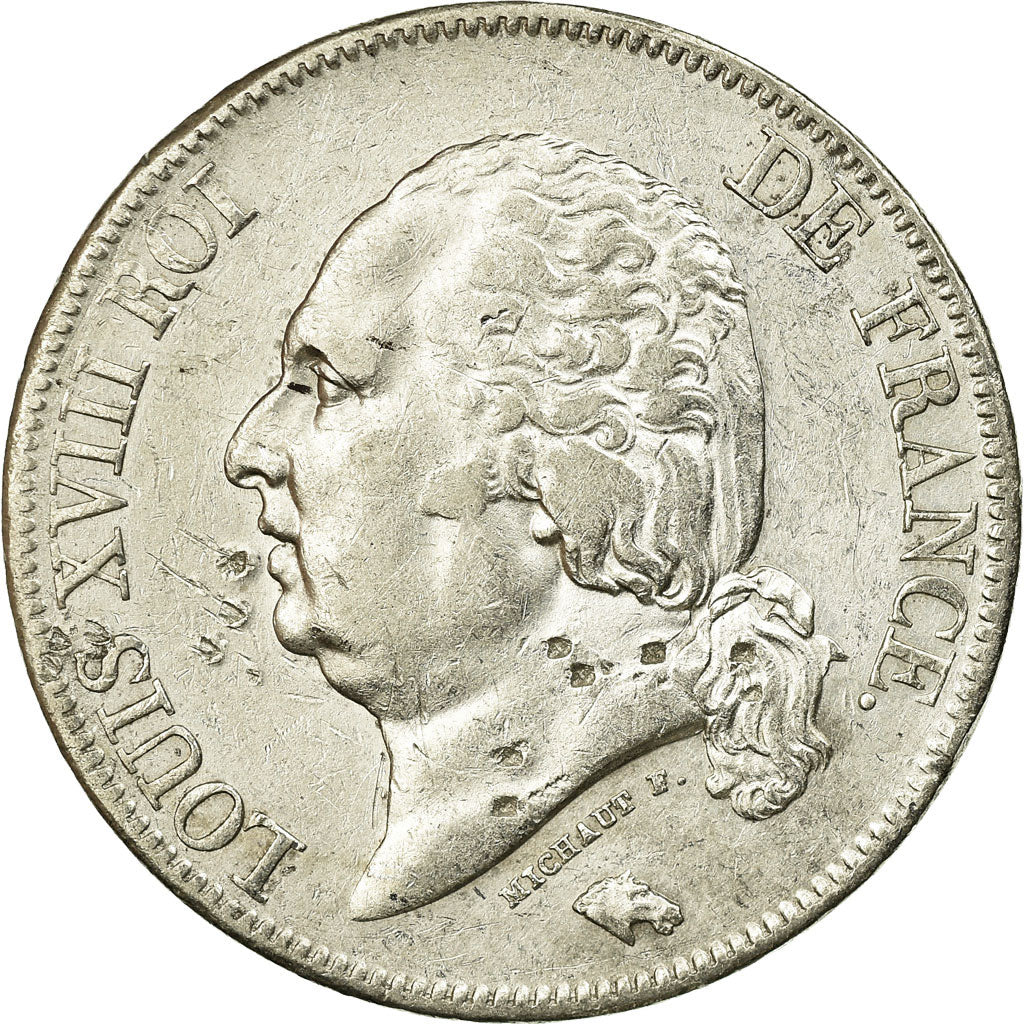 Coin, France, Louis XVIII, 5 Francs, 1824, Paris, VF(30-35)