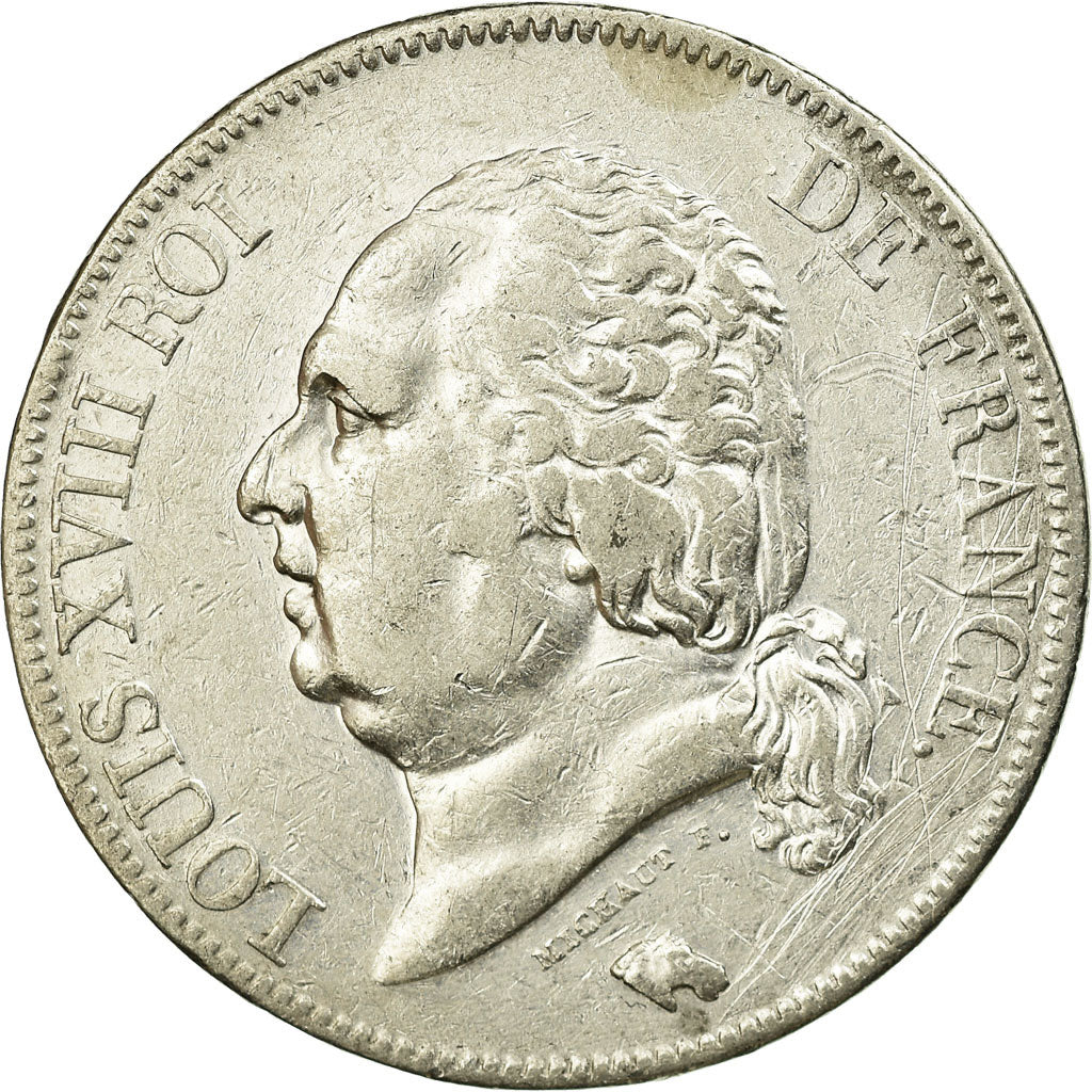 Coin, France, Louis XVIII, 5 Francs, 1822, Paris, EF(40-45)