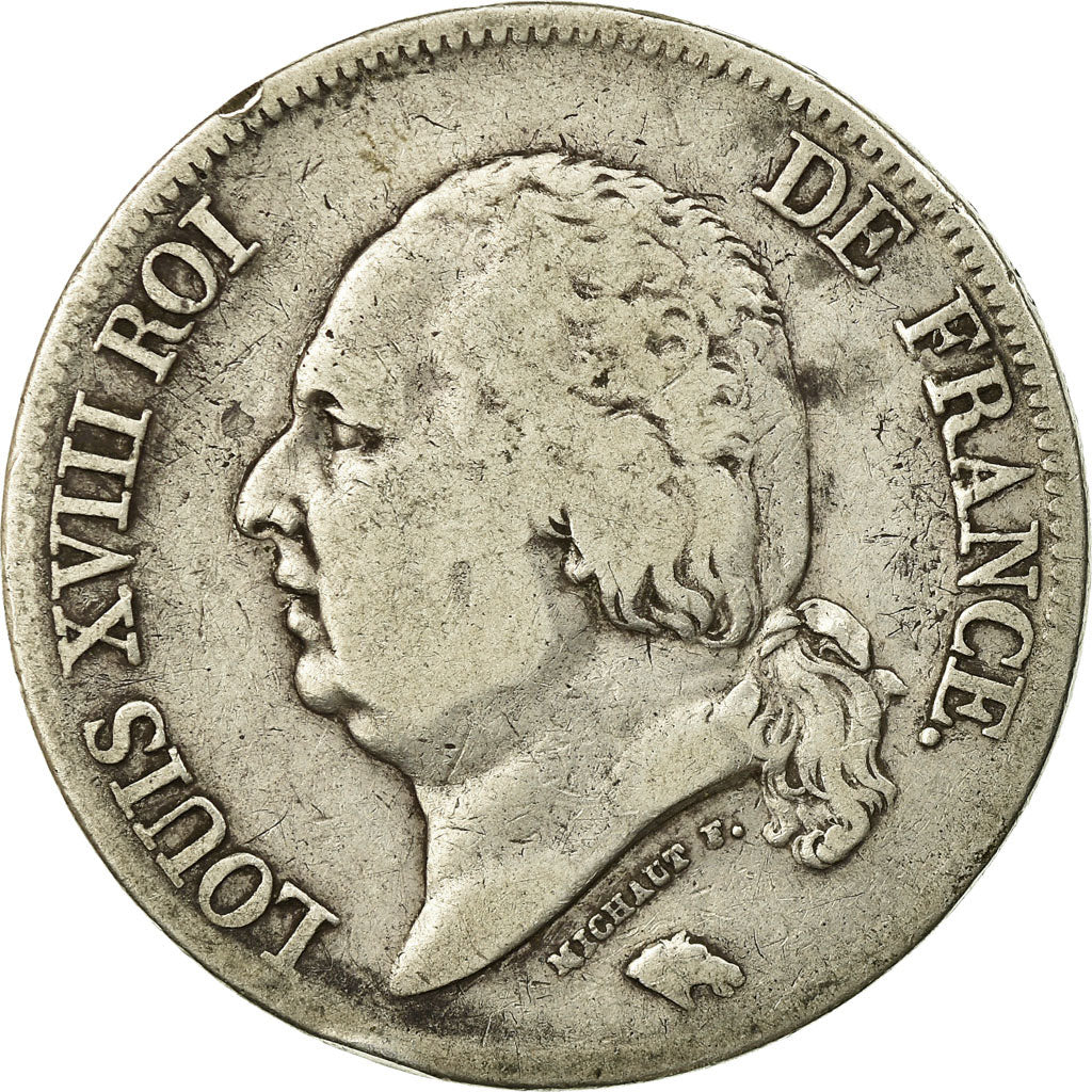 Coin, France, Louis XVIII, 5 Francs, 1824, Paris, VF(30-35)