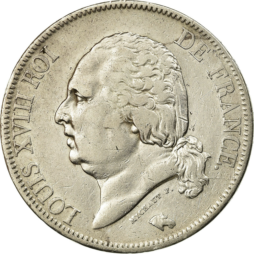 Coin, France, Louis XVIII, 5 Francs, 1821, Lille, EF(40-45)