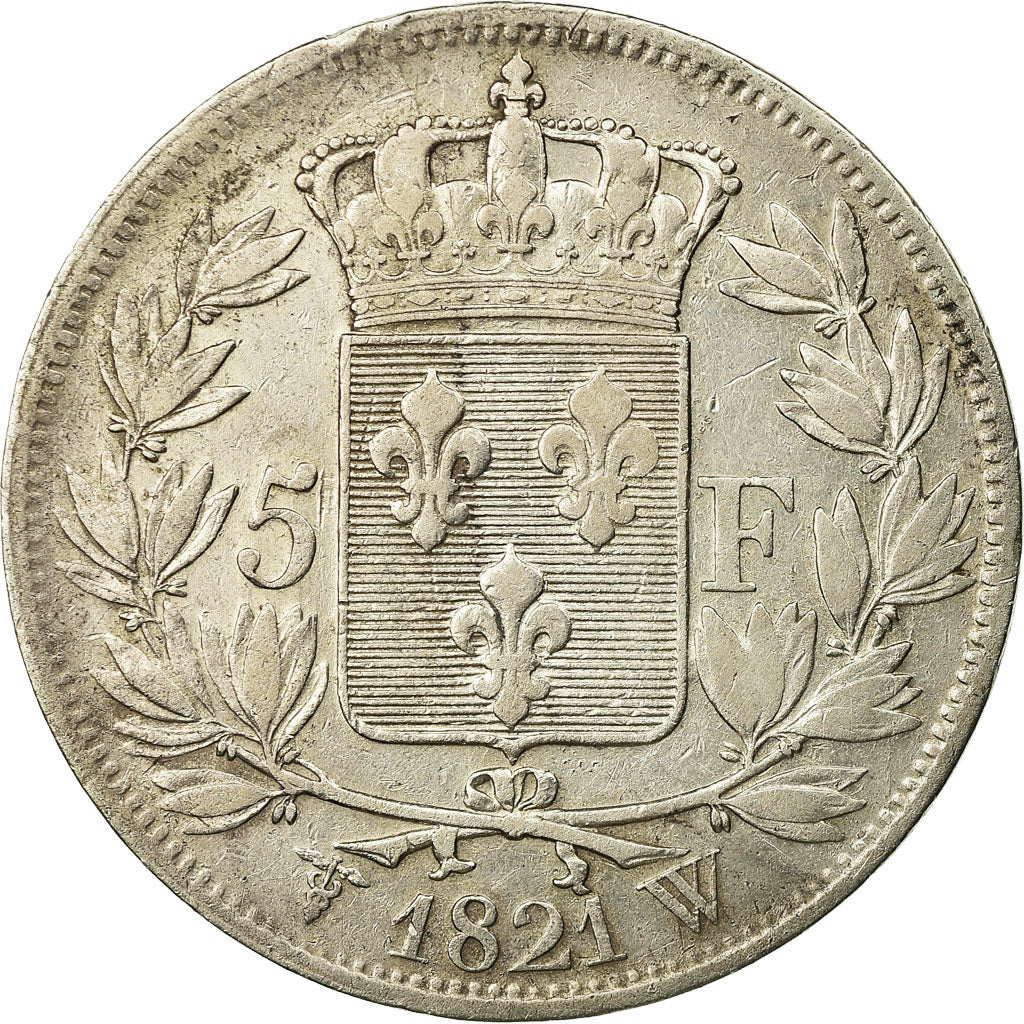Coin, France, Louis XVIII, 5 Francs, 1821, Lille, EF(40-45)