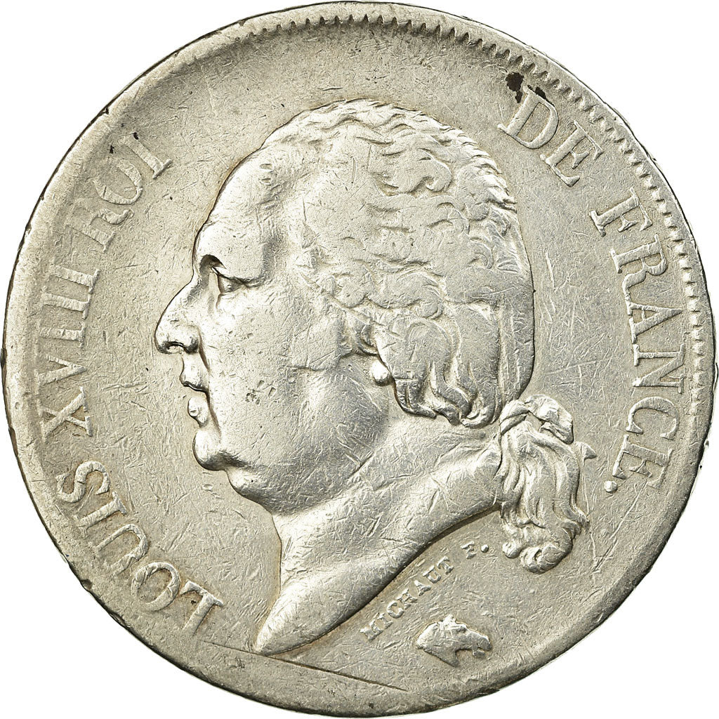 Münze, Frankreich, Louis XVIII, 5 Francs, 1816, Bayonne, S+, Silber, KM:711.8