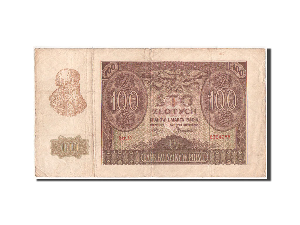 Poland, 100 Zlotych, 1.3.1940, KM:97