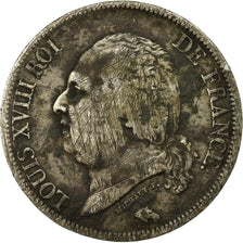 Coin, France, Louis XVIII, 5 Francs, 1816, Perpignan, VF(20-25), Silver