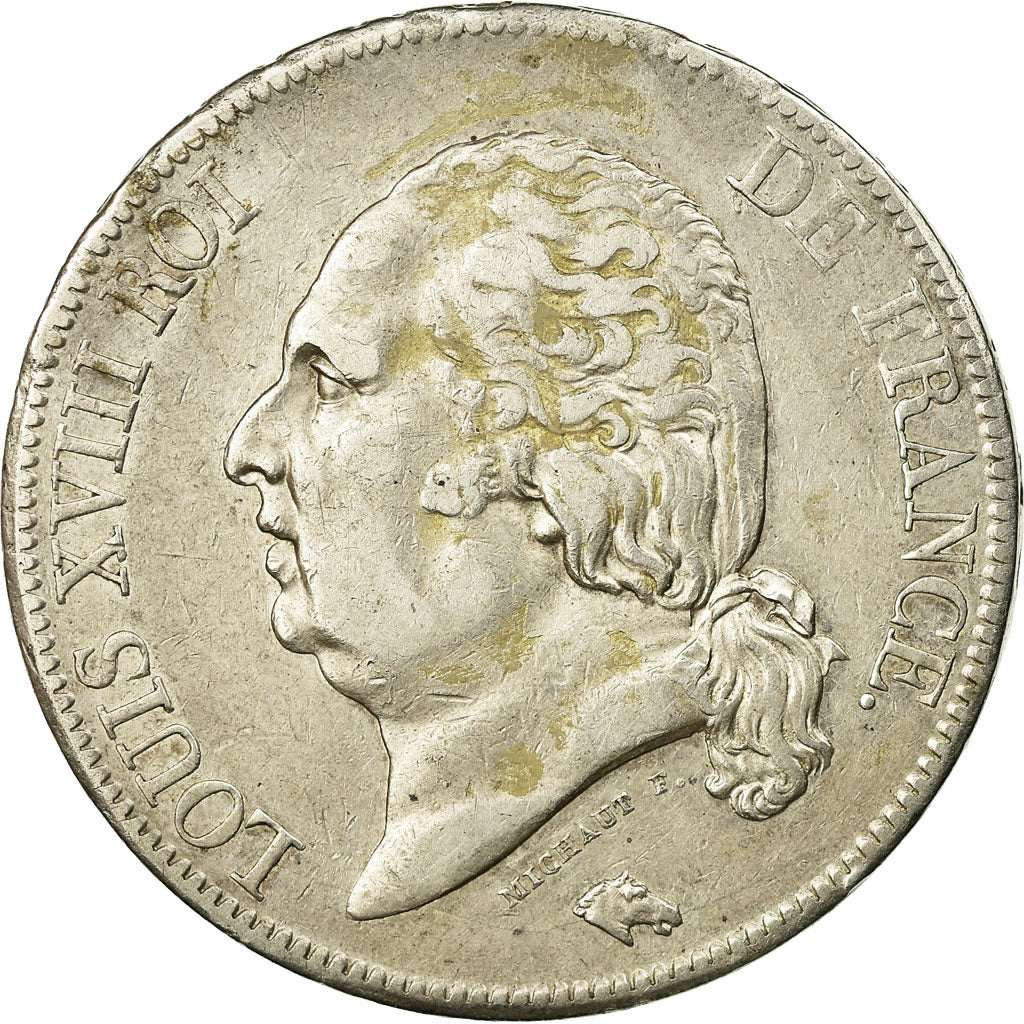 Coin, France, Louis XVIII, 5 Francs, 1817, Rouen, VF(30-35)