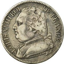 Moneda, Francia, Louis XVIII, 5 Francs, 1815, Paris, MBC, Plata, KM:702.1
