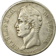 Coin, France, Charles X, 5 Francs, 1827, Paris, EF(40-45), Silver, KM:728.1
