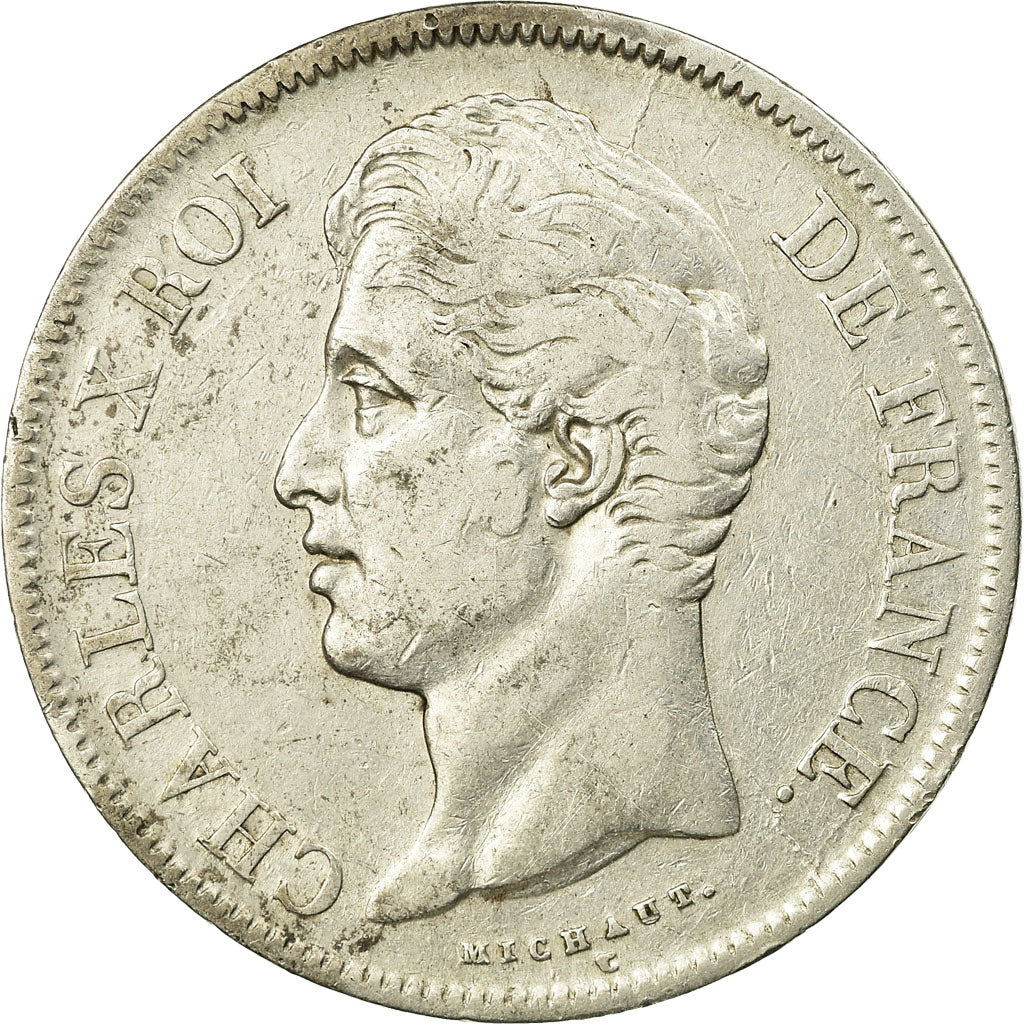 Munten, Frankrijk, Charles X, 5 Francs, 1827, Lille, FR+, Zilver, KM:728.13