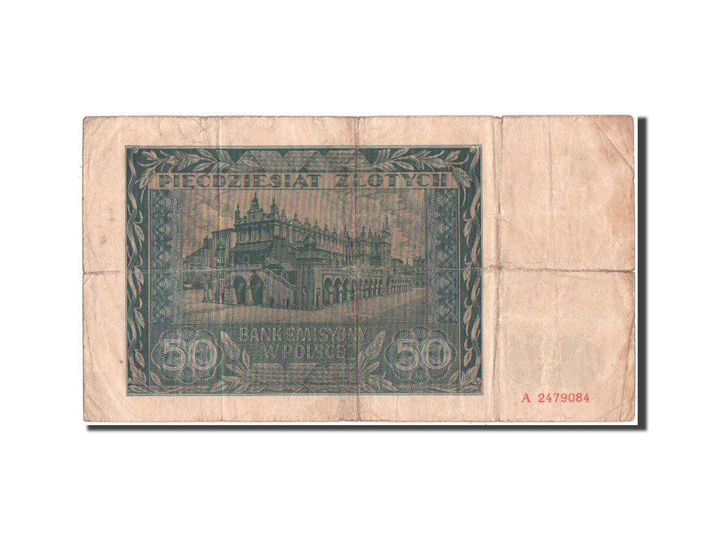 Banknote, Poland, 50 Zlotych, 1941, 1.8.1941, KM:102, VF(20-25)