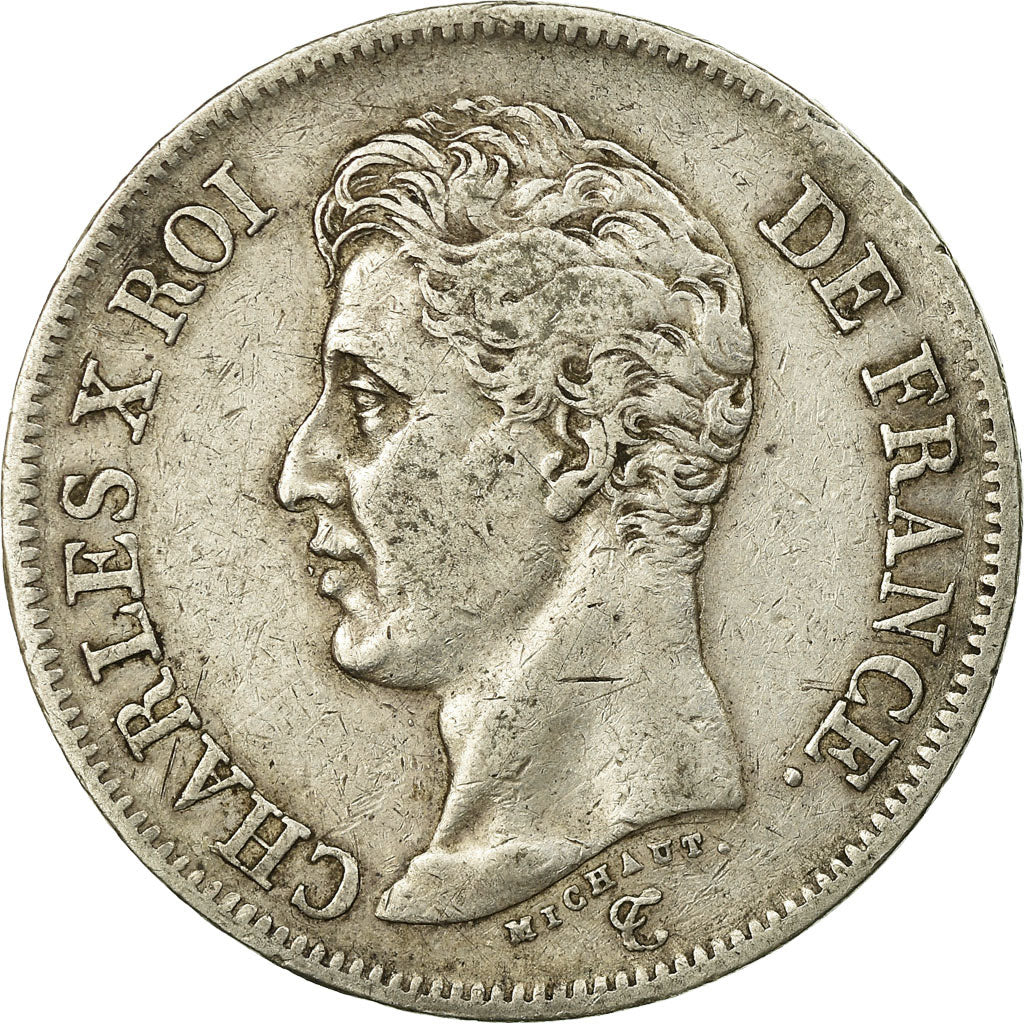 Coin, France, Charles X, 5 Francs, 1826, Bordeaux, VF(30-35), Silver, KM:720.7
