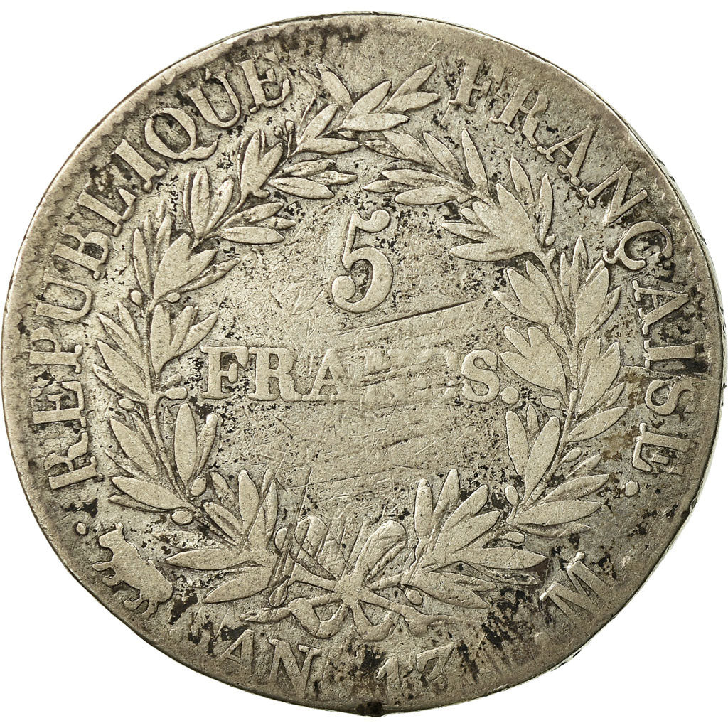 Moneta, Francia, Napoléon I, 5 Francs, AN 13, Toulouse, MB, Argento, KM:662.10