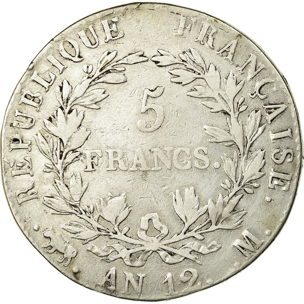 Coin, France, Napoléon I, 5 Francs, An 12, Toulouse, VF(20-25), Silver