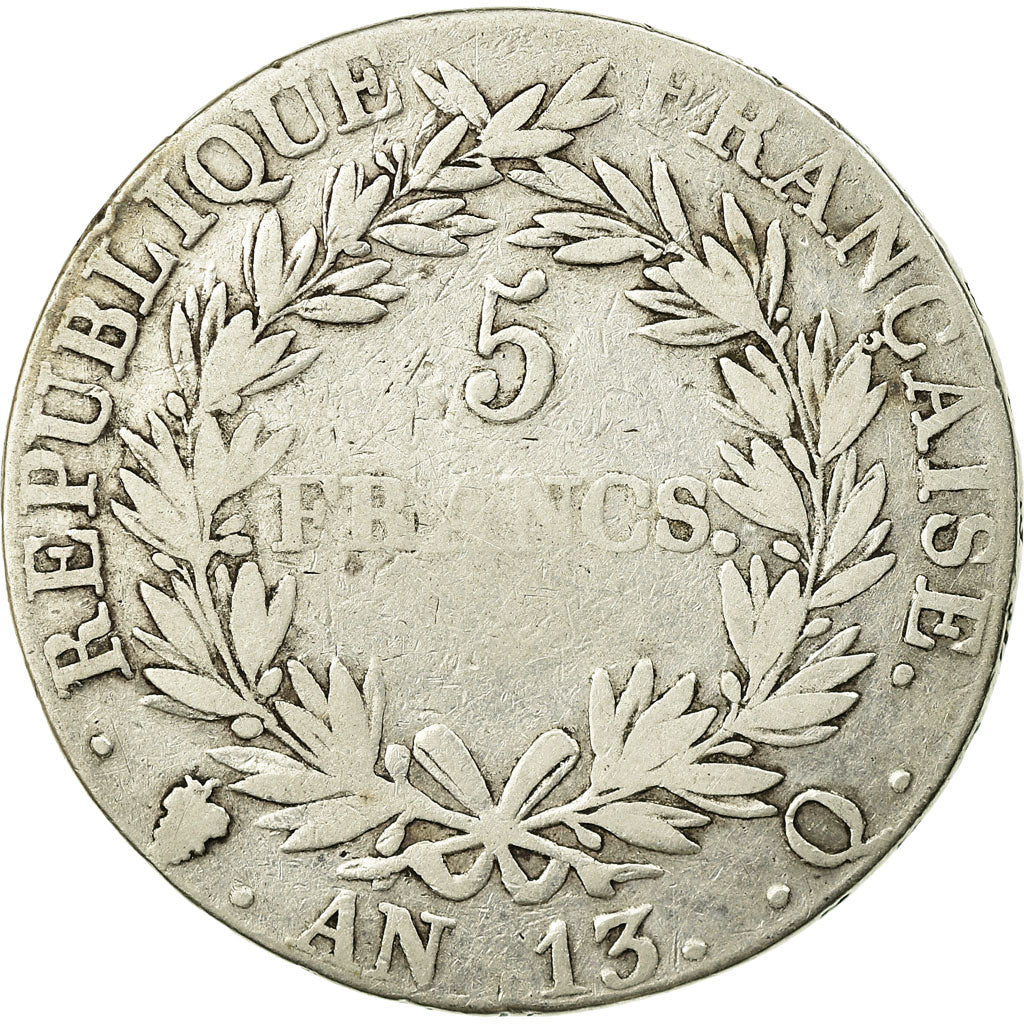 Monnaie, France, Napoléon I, 5 Francs, AN 13, Perpignan, TB, Argent, KM:662.12