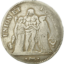 Monnaie, France, Union et Force, 5 Francs, AN 5, Bordeaux, TB, Argent