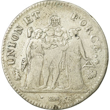 Moneta, Francia, Union et Force, 5 Francs, AN 7, Bayonne, MB+, Argento