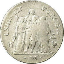 Coin, France, Union et Force, 5 Francs, AN 7, Paris, VF(20-25), Silver