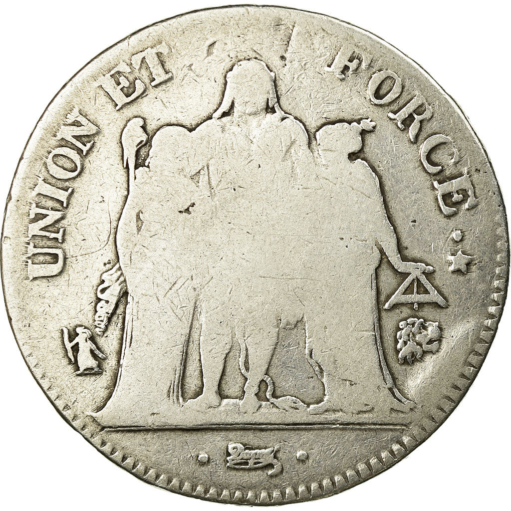 Münze, Frankreich, Union et Force, 5 Francs, AN 5, Bayonne, S, Silber