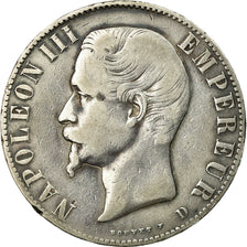 Coin, France, Napoleon III, 5 Francs, 1855, Lyon, VF(30-35)